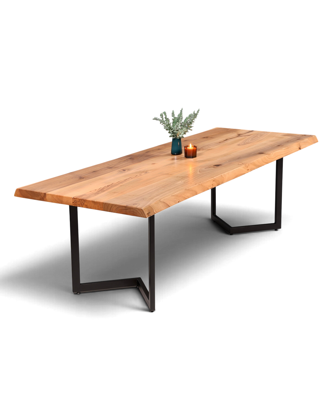 Traumhafter Nussbaum Tisch 260cm-95cm Esszimmer Tisch Baumkanten Platte Massiv Holz Küchentisch