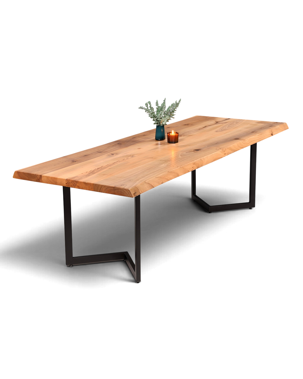 Traumhafter Nussbaum Tisch 260cm-95cm Esszimmer Tisch Baumkanten Platte Massiv Holz Küchentisch