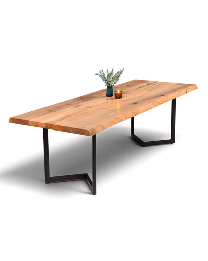 Traumhafter Nussbaum Tisch 260cm-95cm Esszimmer Tisch Baumkanten Platte Massiv Holz Küchentisch