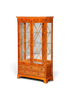Hauptstadt Möblerei Heldense Vitrine aus englischer Eibe mit Glasfront, Innenbeleuchtung und Schubladen im Antik-Stil
