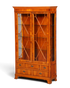 Hauptstadt Möblerei Heldense Vitrine aus englischer Eibe mit Glasfront, Innenbeleuchtung und Schubladen im Antik-Stil
