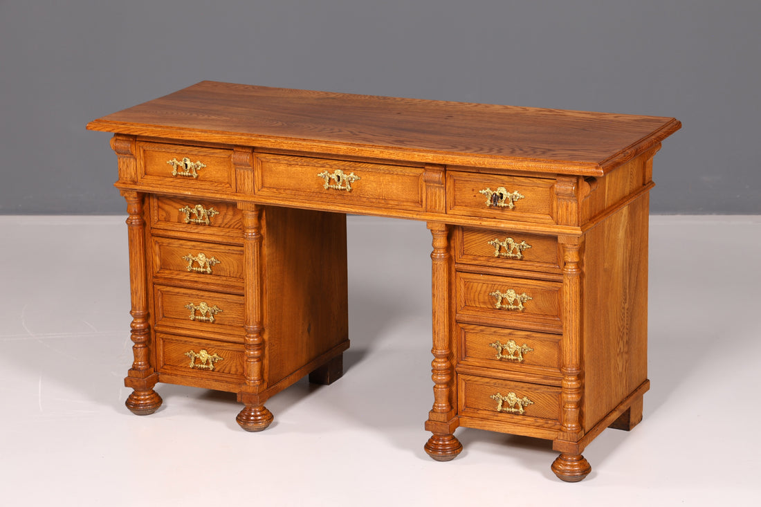 Traumhafter Gründerzeit Schreibtisch Jugendstil Bürotisch Antik Massivholz