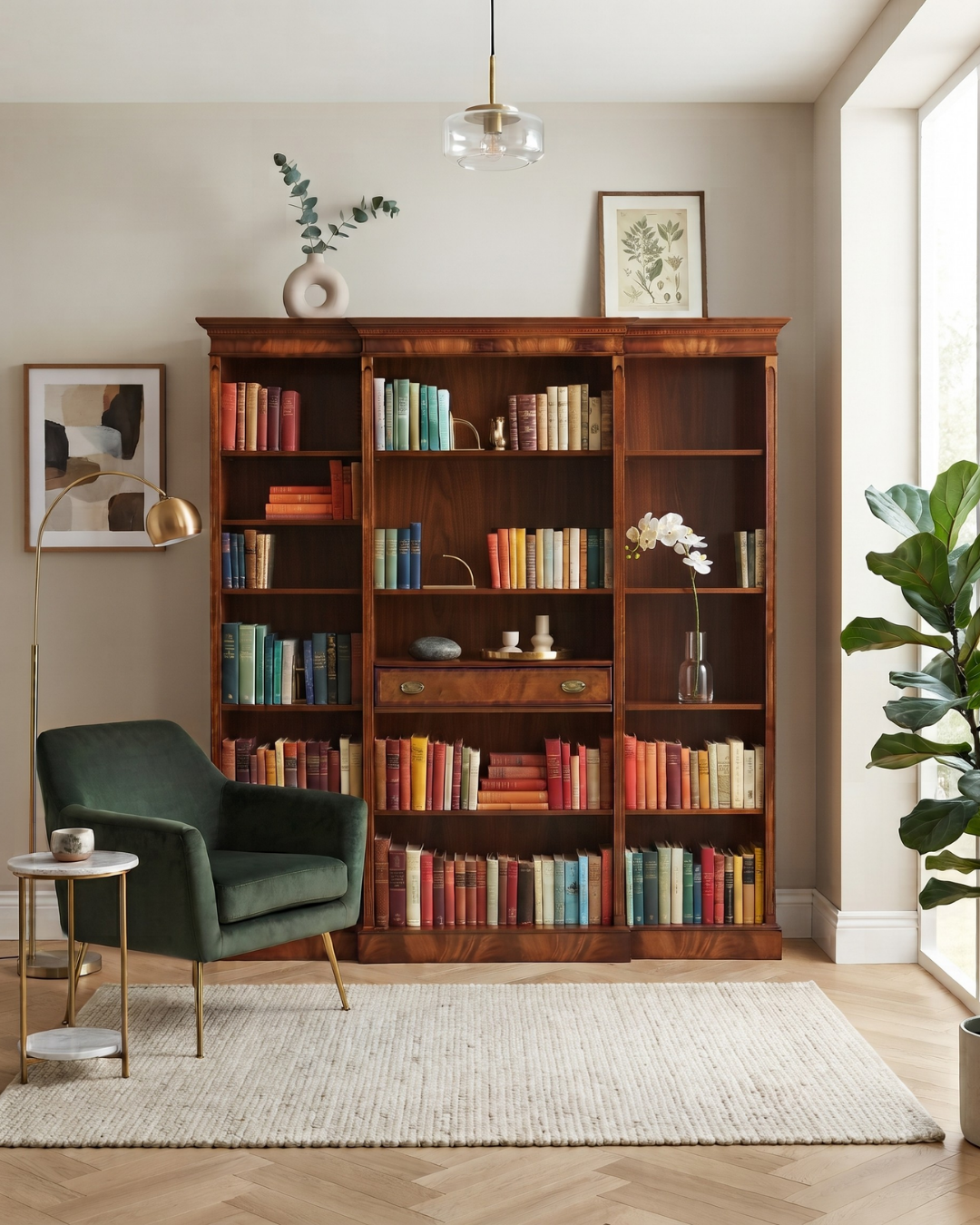 Beeindruckendes XXL Original Heldense Bücherregal Eibe Englisch Regal Standregal Bücherschrank Antik Bibliothek