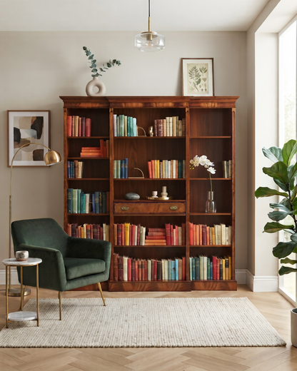 Beeindruckendes XXL Original Heldense Bücherregal Eibe Englisch Regal Standregal Bücherschrank Antik Bibliothek