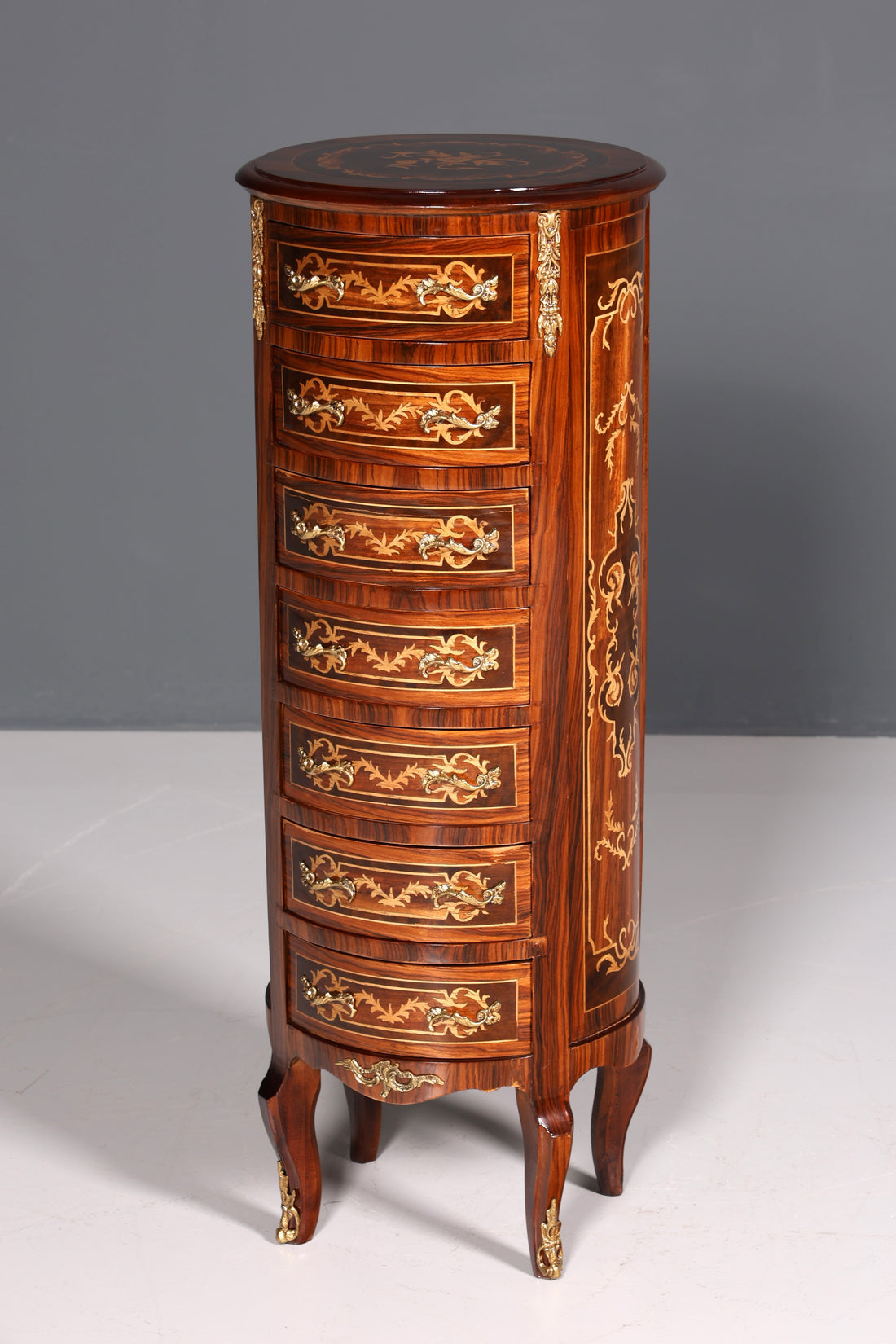 Dreamy Baroque style chest of drawers, vertico, drawer chest with inlaid details, 7 drawers