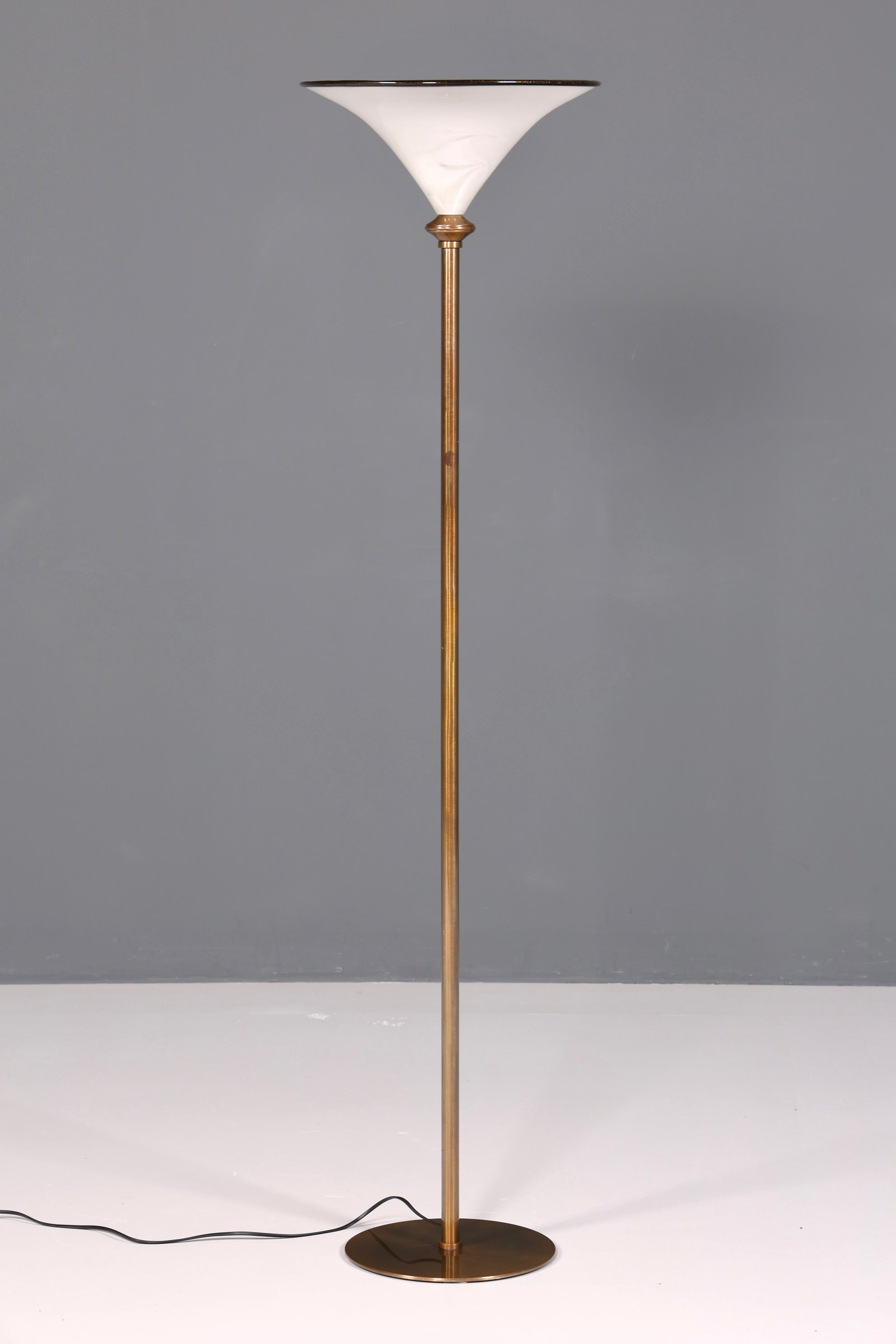 Beautiful Italian floor lamp by Barovier &amp;amp; Toso, Murano glass lampshade, uplighter, floor lamp, 2 of 2
