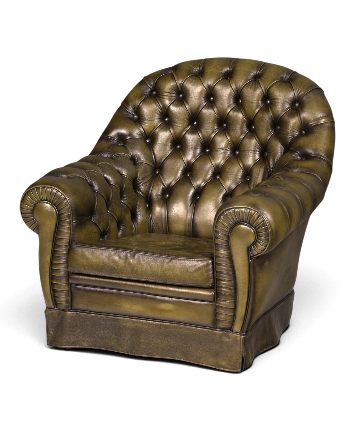 Stilvoller Original Chesterfield Sessel Englischer Armlehnsessel Echt Leder Herrensessel UK