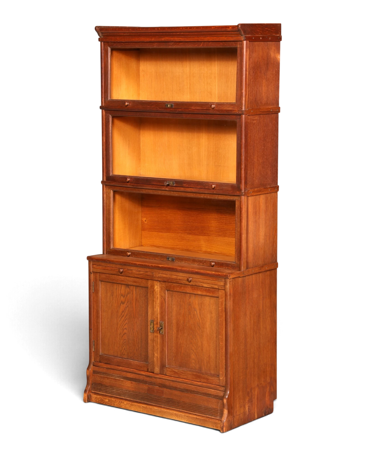 Edles Bücherregal im Globe Wernicke Stil Modulregal Englisch Vitrine mit Glastüren Unterschrank Bibliothek Echt Holz