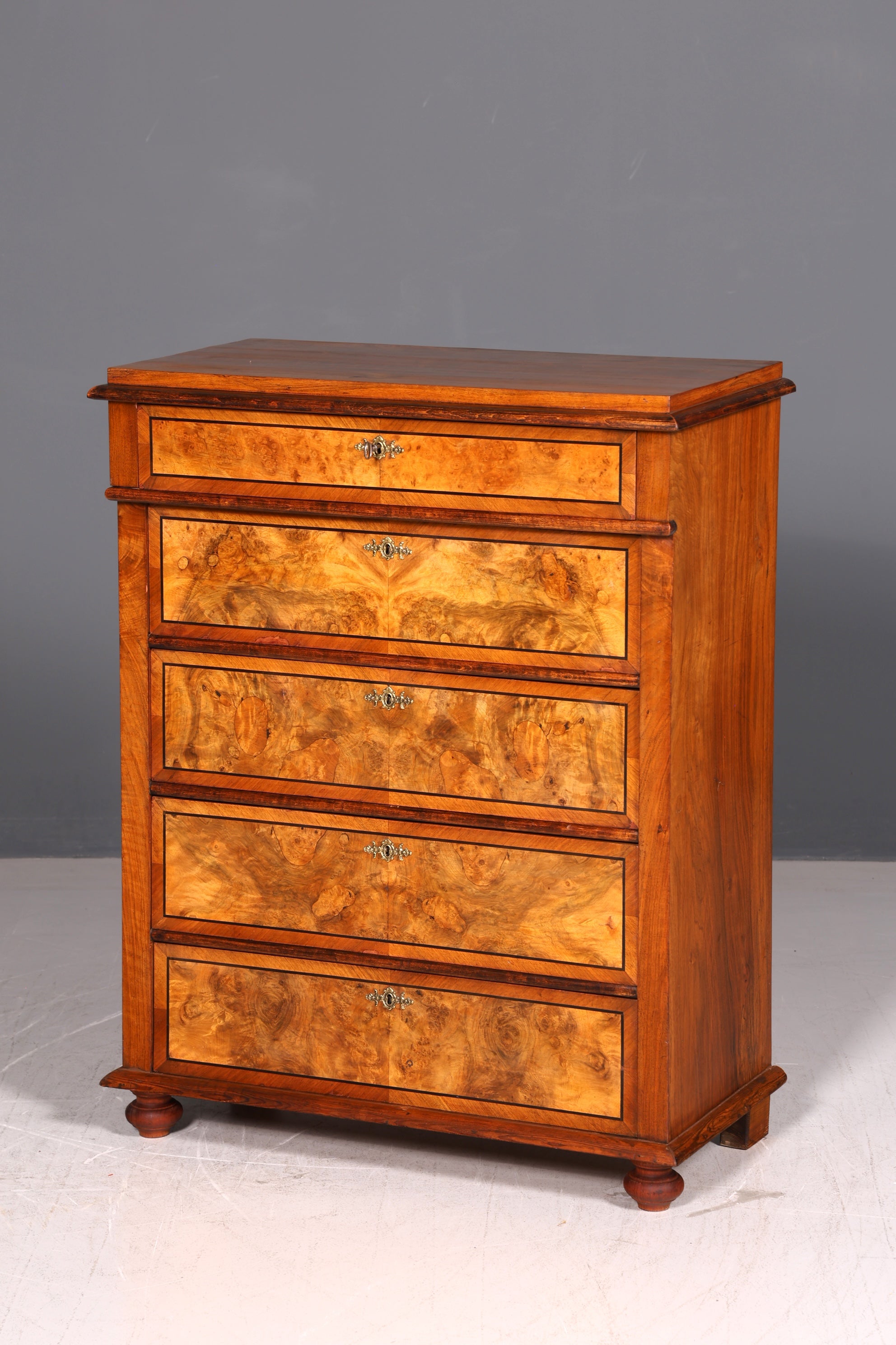 Traumhafte Gründerzeit Kommode Louis Philippe Schubladenkommode Antik Vertiko Wäschekommode