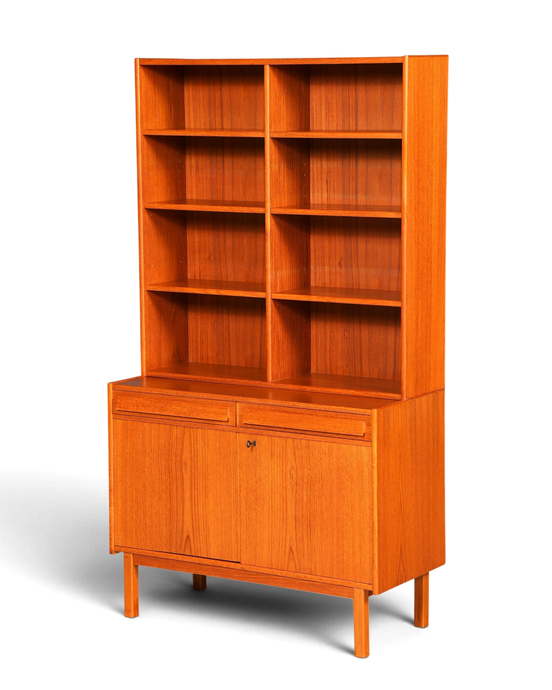 Traumhaftes Mid Century Regal Teak Holz Schrank Danish Design Retro Kommode Vintage Bücherregal 60er Jahre 1 von 2