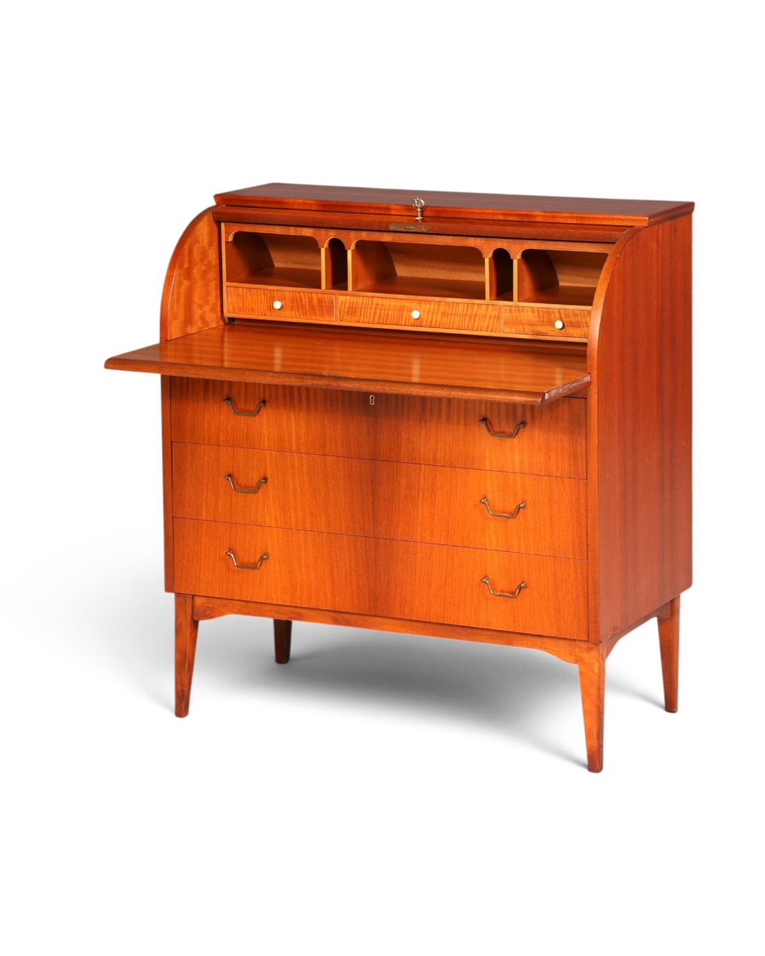 Wunderschöner Mid Century Rollladen Sekretär echt Holz Büro Schrank Vintage Schreibkommode