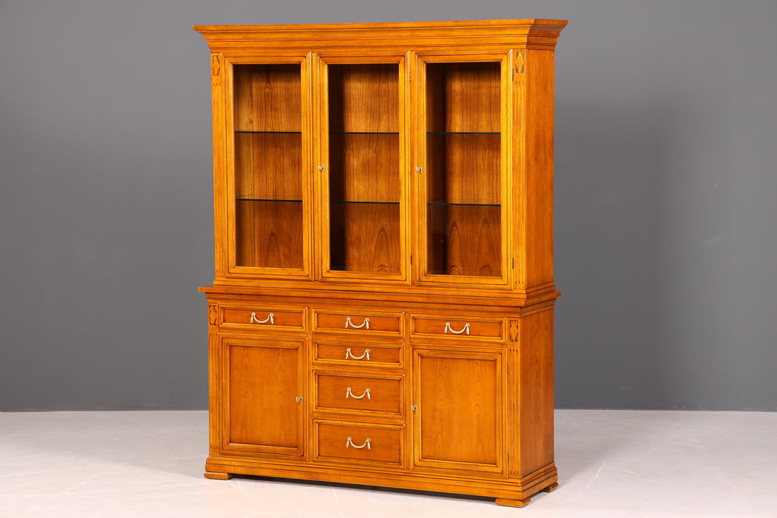 Wunderschöne Original Selva Vitrine Antik Stil massiv Holz Buffet Villa Borghese Schrank Bibliothek