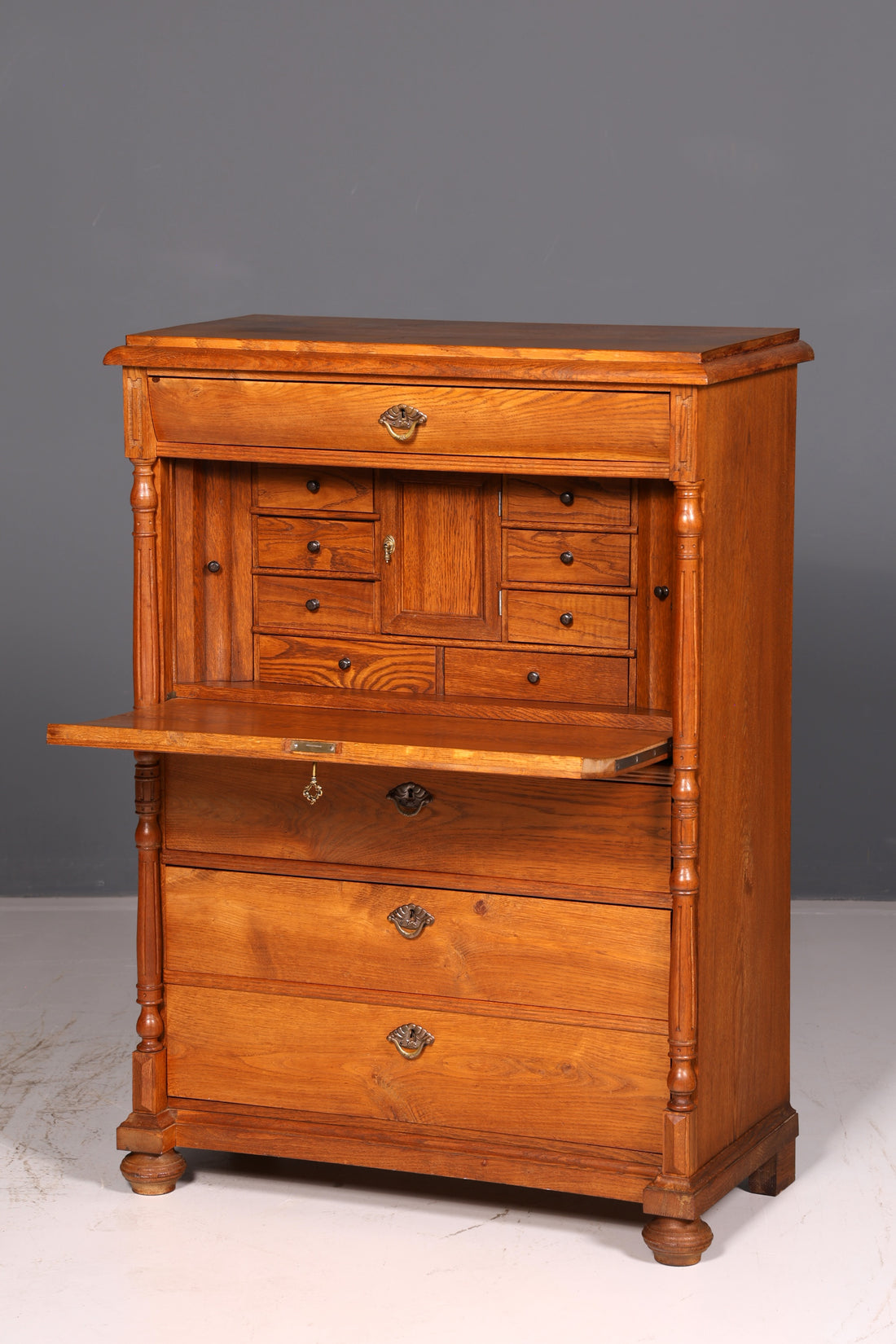 Stylish Gründerzeit writing cabinet vertiko, Art Nouveau chest of drawers, country-style cabinet from around 1880, antique