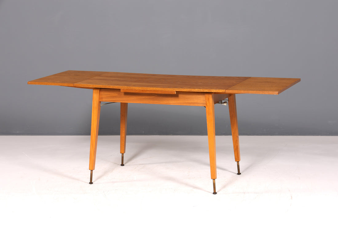 F962 Finish cm Wunderschöner Mid Century Küchentisch Vintage Tisch ausziehbar und höhenverstellbar