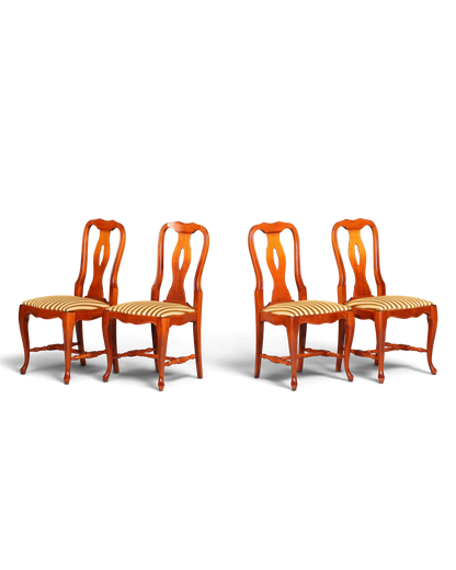 4x Wunderschöne Chippendale Stühle Barock Stil Stuhlset Polsterstuhl Set Englisch Küchenstühle Esszimmer Stühle