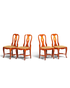 4x Wunderschöne Chippendale Stühle Barock Stil Stuhlset Polsterstuhl Set Englisch Küchenstühle Esszimmer Stühle