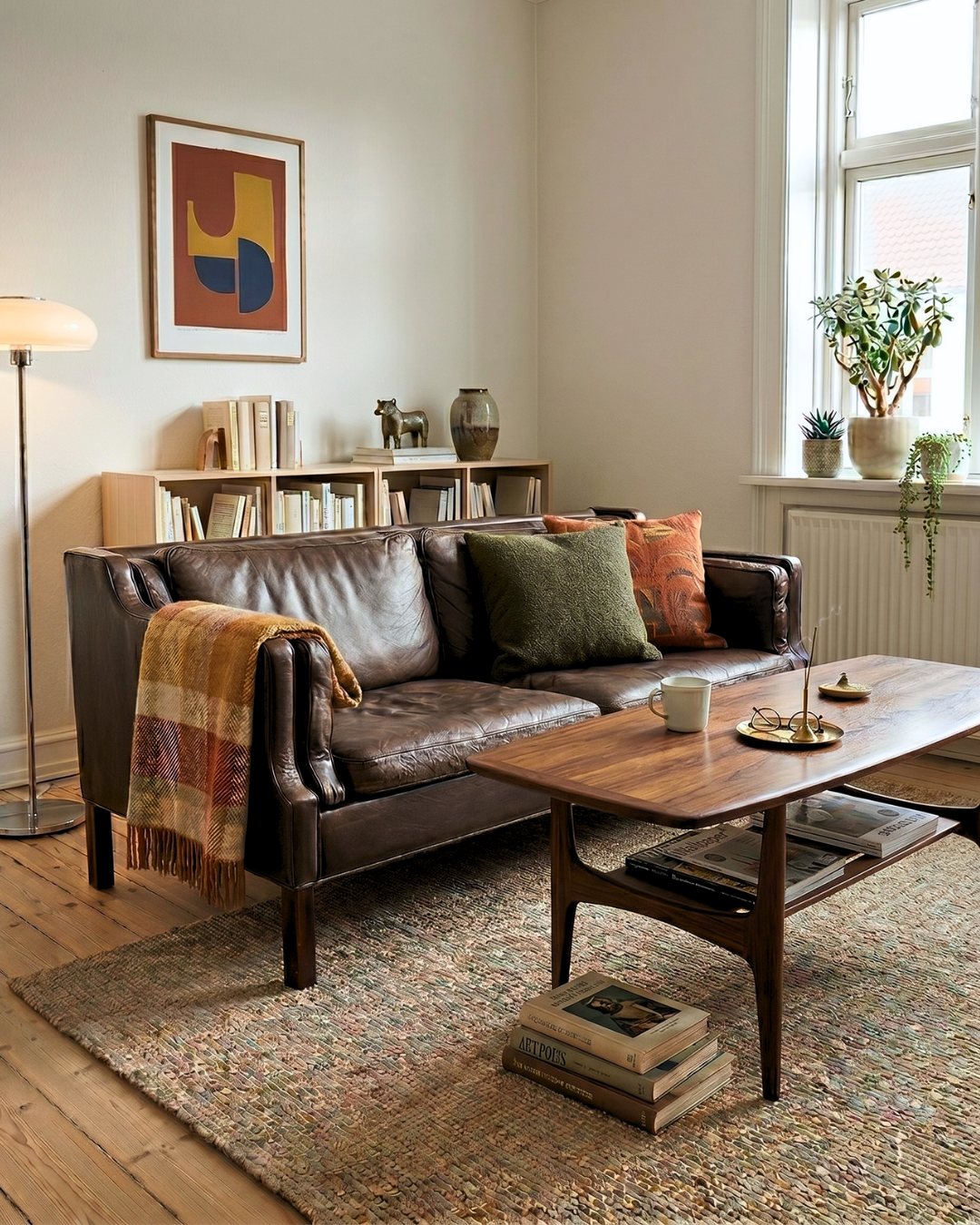 Wunderschönes Sofa im Stil von Børge Mogensen Modell 2213 2-Sitzer Echt Leder Couch Danish Design Canapé