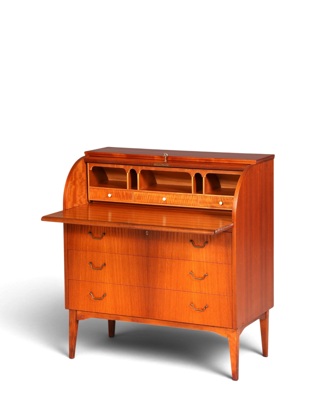 Wunderschöner Mid Century Rollladen Sekretär echt Holz Büro Schrank Vintage Schreibkommode