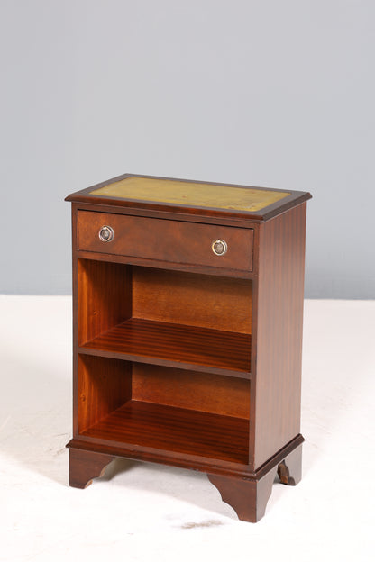 Wunderschönes Englisches Regal Englisch Bücherregal Kommode echt Lederauflage Ablagetisch Nachttisch