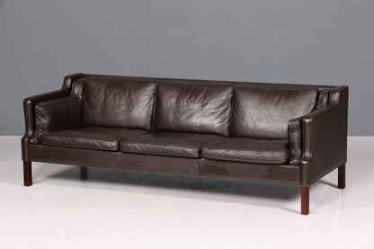 Wunderschönes Designer Børge Mogensen Sofa 3 Sitzer echt Leder Couch Modell 2213 Made in Denmark Canapé