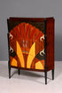 Wunderschönes Art Deco Design Highboard Schrank Kommode Vertiko Sun Cabinet Wäscheschrank