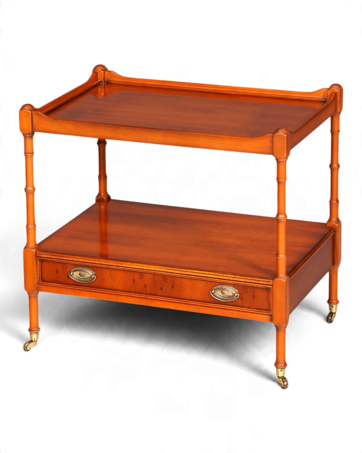 Stilvoller Original Heldense Beistelltisch Eibe Etagere Servierwagen Englischer Rollen Ablagetisch Vintage
