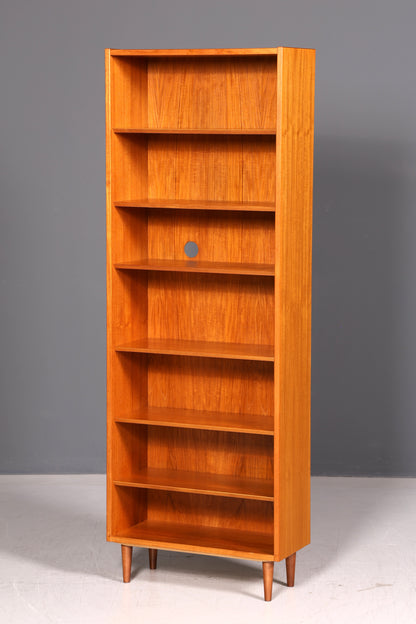 Schlichtes Mid Century Regal Echt Holz Bücherregal Vintage Standregal Retro 60er Schrank Buchregal Danish Wohnzimmer