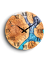 Traumhafte Handgefertigte Epoxidharz Wanduhr Olivenbaum Uhr Epoxy Analog Uhr
