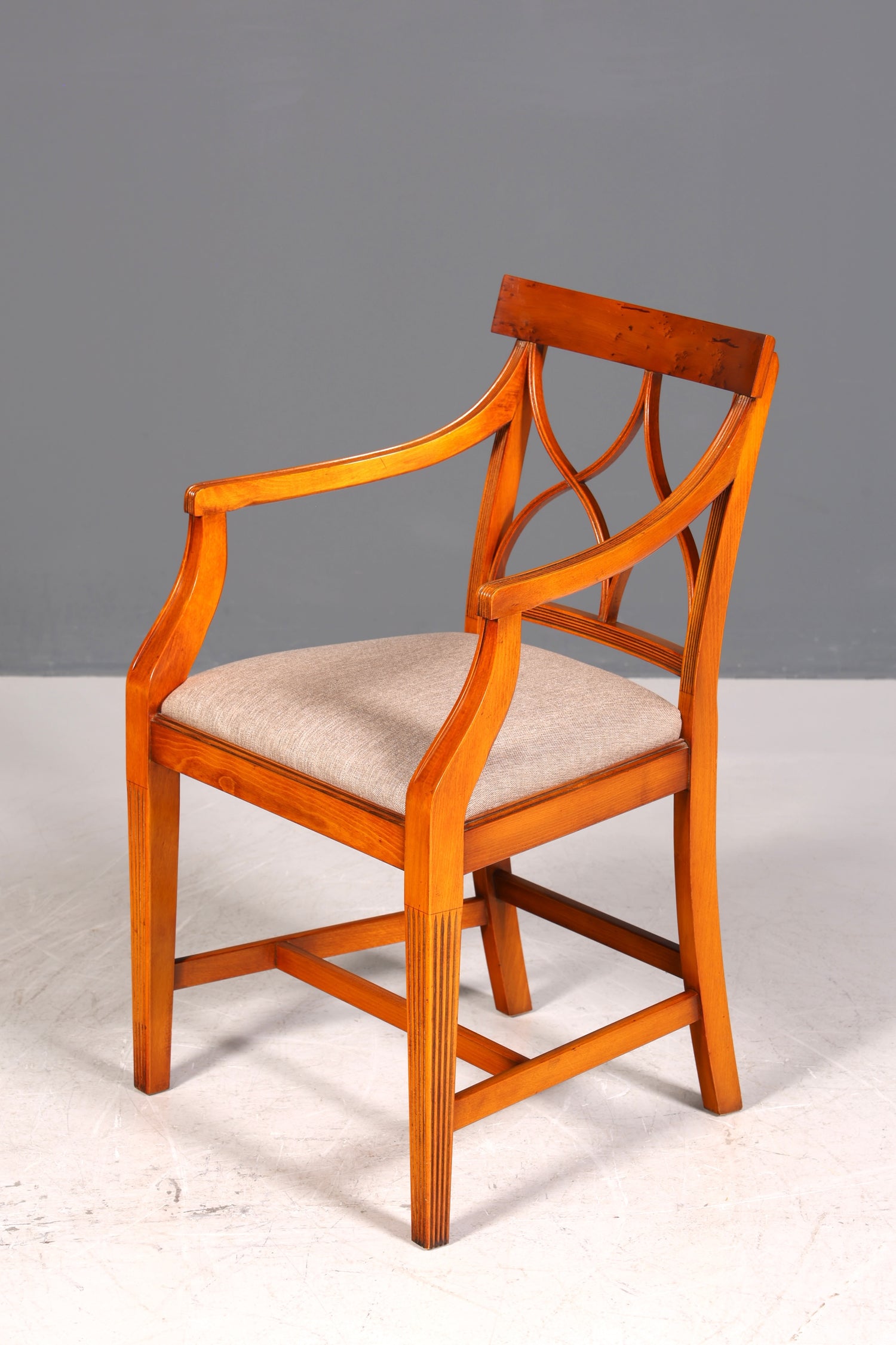 Beautiful Bevan Funell Chair Armchair English Yew Reprodux Antique Secretary Chair UK Upholstered Chair 2 of 2