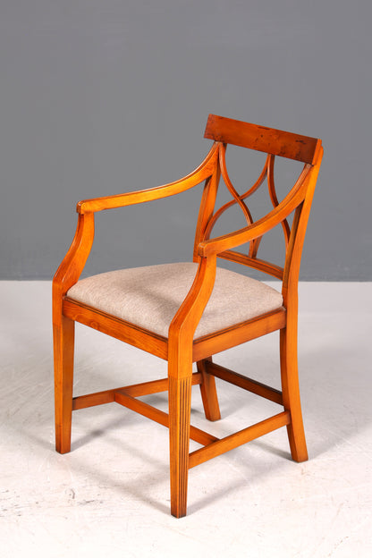 Beautiful Bevan Funell Chair Armchair English Yew Reprodux Antique Secretary Chair UK Upholstered Chair 2 of 2