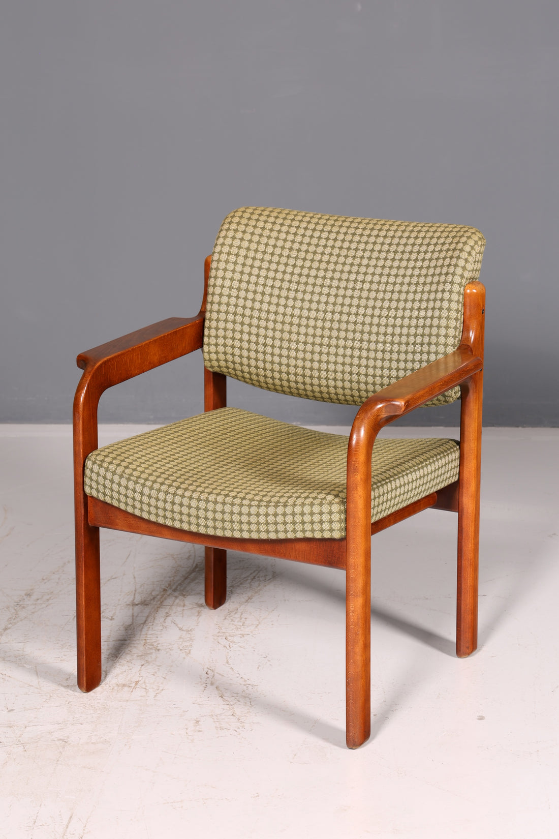 Elegant mid-century armchair, secretary chair, lounge chair, retro wooden armchair, vintage, 2 of 5