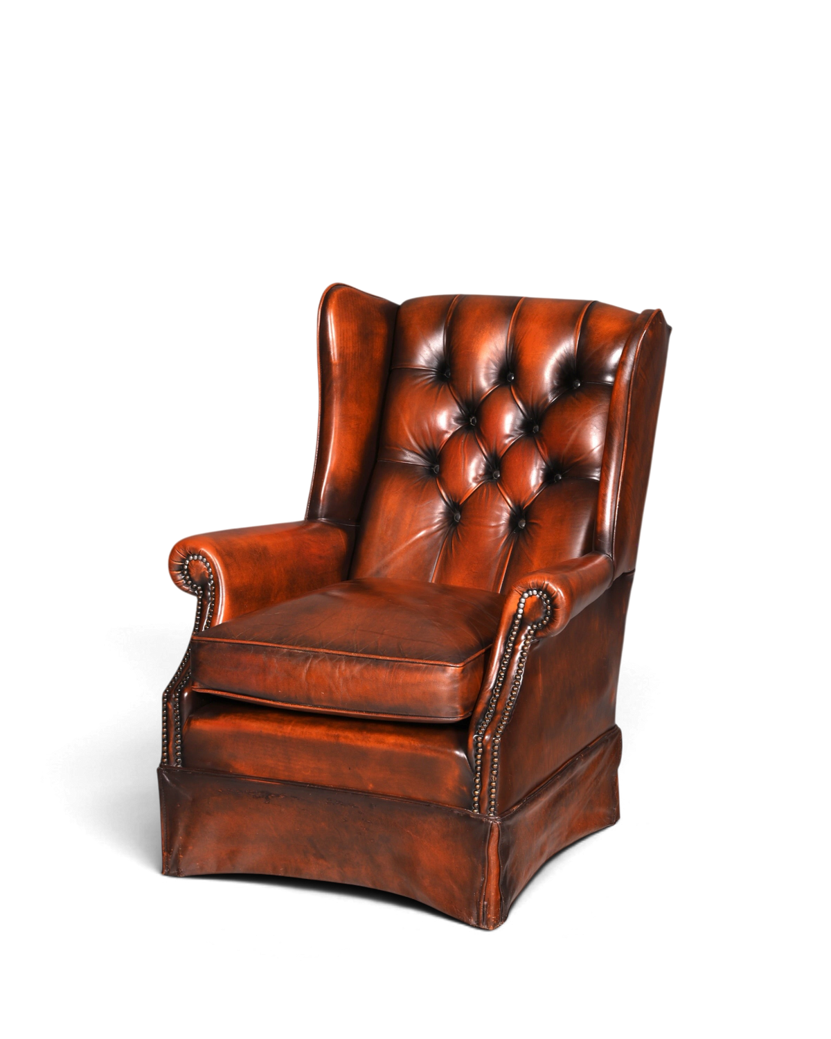 Original Chesterfield Ohrenbacken Sessel Englisch Leder Herrensessel UK Armlehnsessel