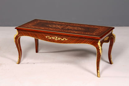 Traumhafter Barock Stil Couchtisch Intarsien Antik Messing Wohnzimmer Tisch Ablage