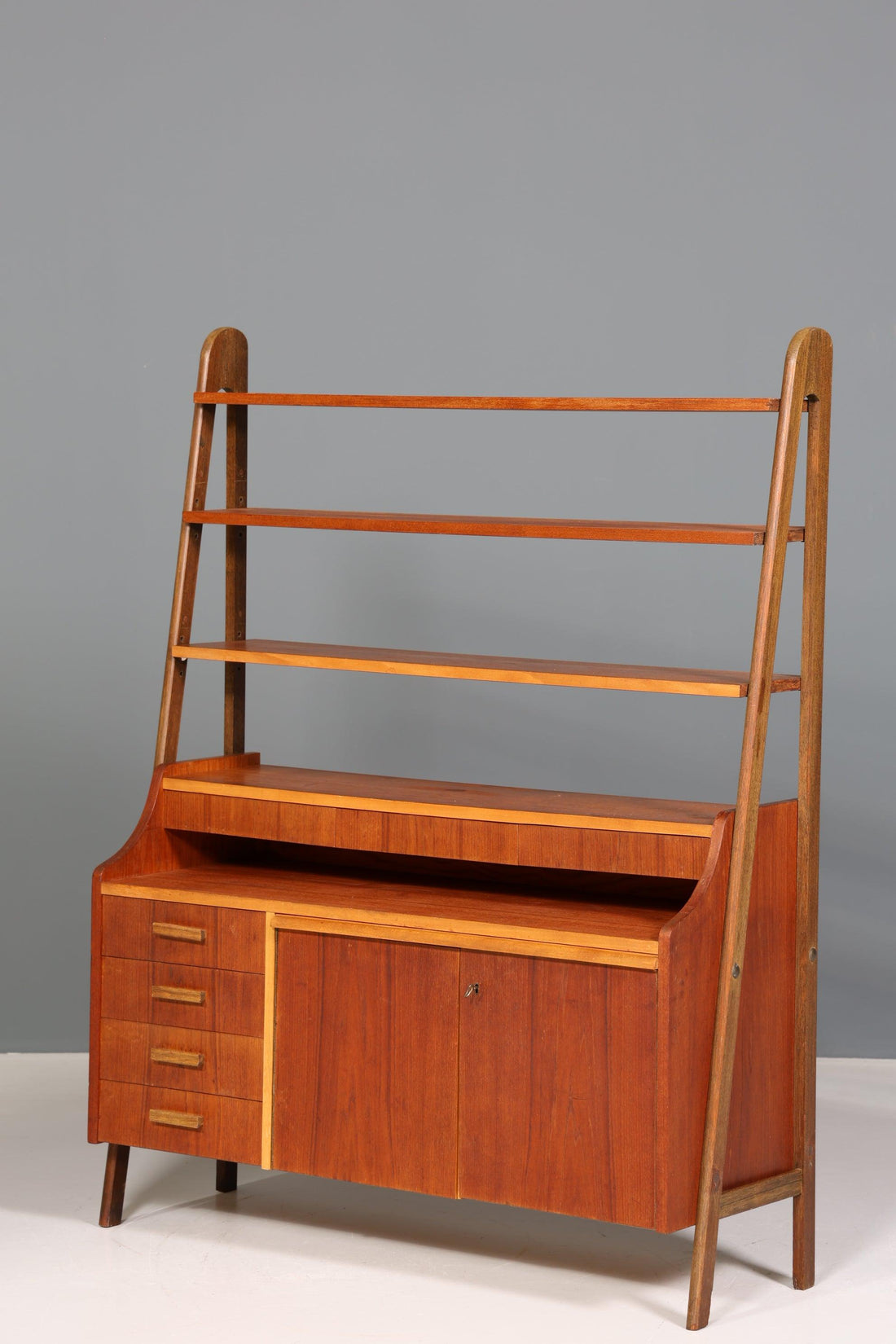 Wunderschönes Mid Century Regal Schrank Vintage echt Holz Bücherregal Retro Kommode