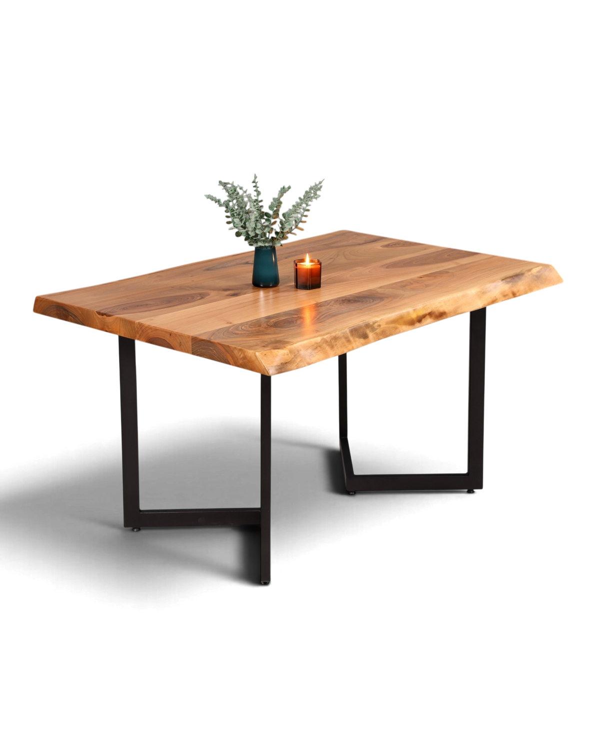 Nussbaum Tisch 140x100 cm, Baumkanten Esstisch Massivholz – Hauptstadt Möblerei Berlin