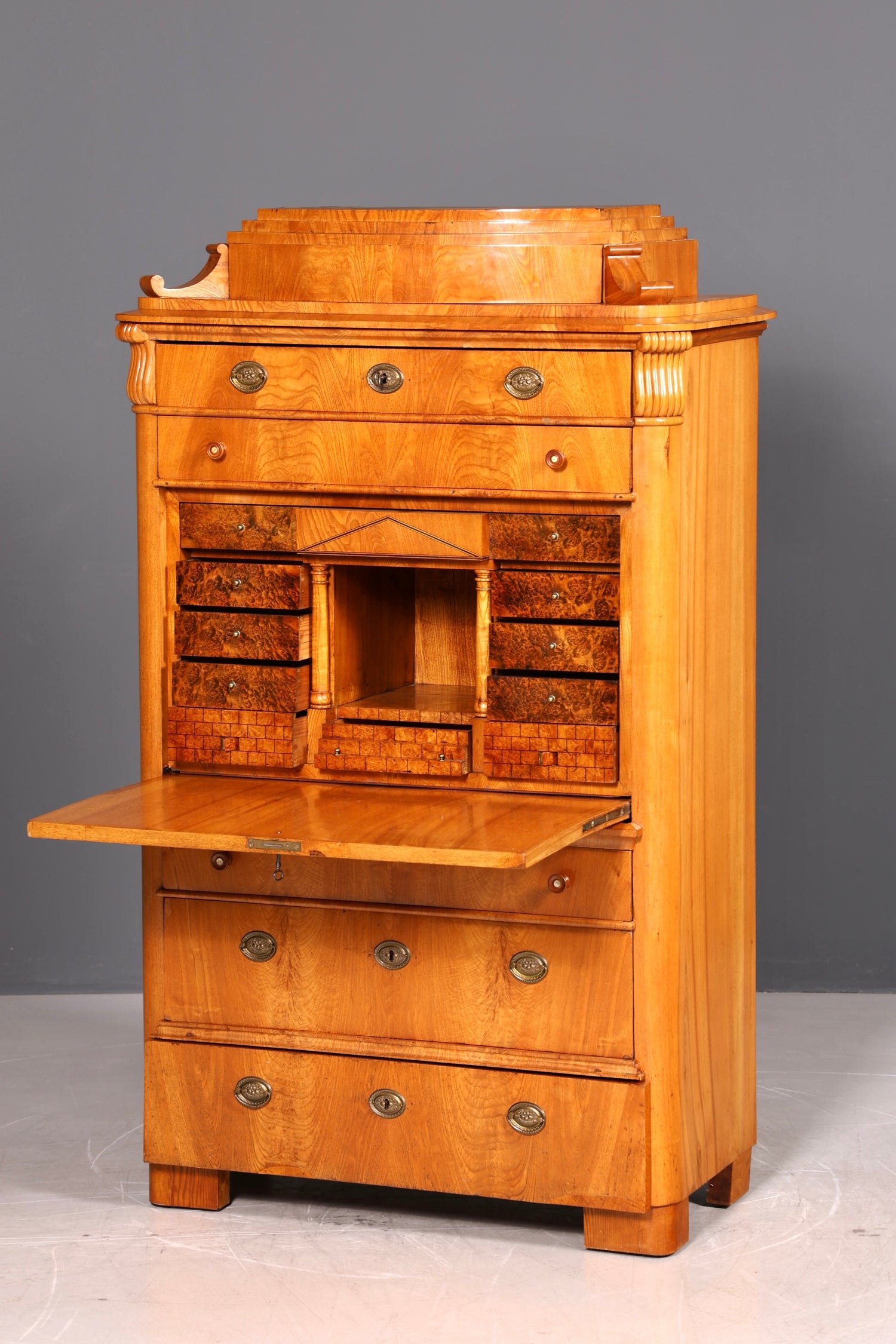 Wunderschöner Biedermeier Sekretär Schreibsekretär Vertiko Lousi Philippe Schreibtisch Massivholz