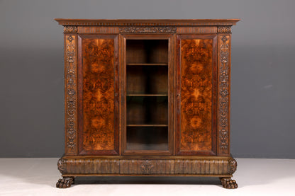 Beeindruckender Neorenaissance Bücherschrank Gründerzeit Vitrine Herrenzimmer Buffet Schrank Antik Massivholz
