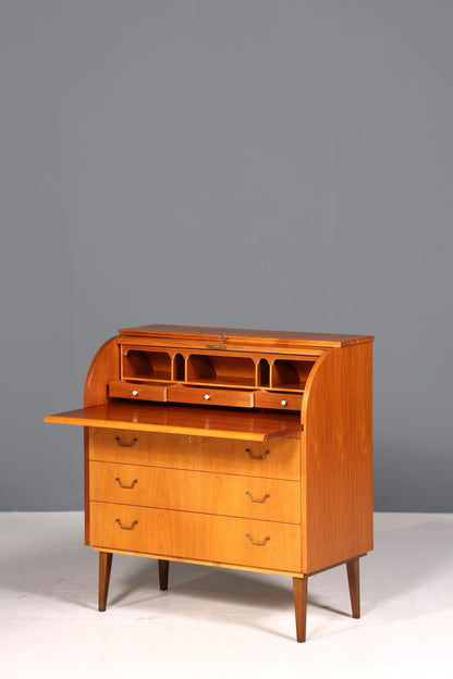 Stilvoller Mid Century Rollladen Sekretär echt Holz Büro Schrank Vintage Schreibkommode