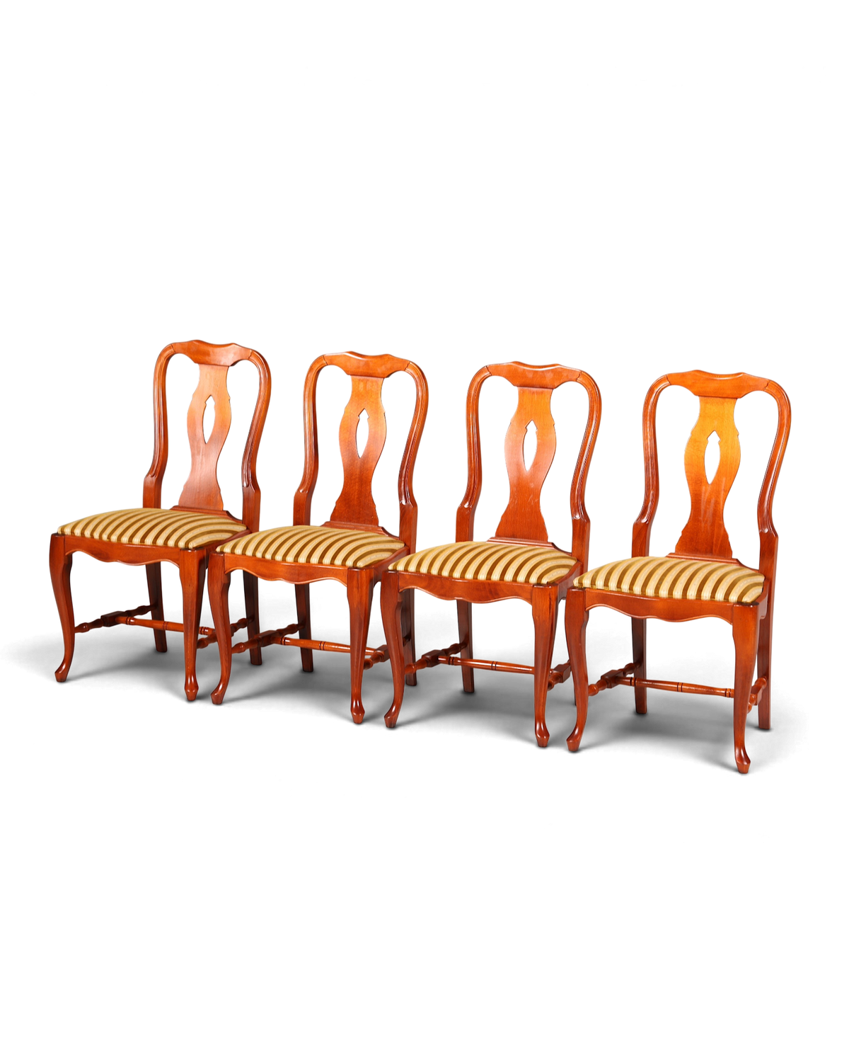 4x Wunderschöne Chippendale Stühle Barock Stil Stuhlset Polsterstuhl Set Englisch Küchenstühle Esszimmer Stühle