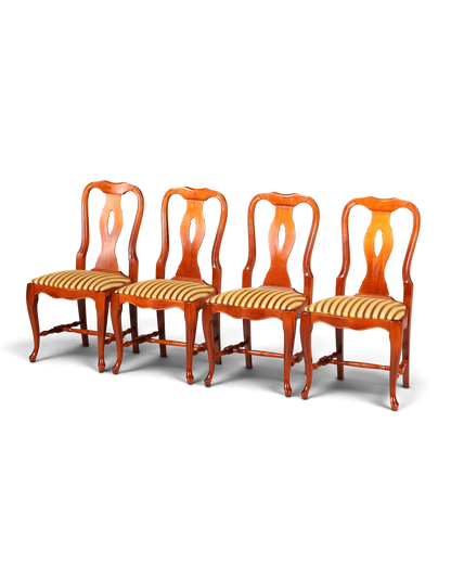 4x Wunderschöne Chippendale Stühle Barock Stil Stuhlset Polsterstuhl Set Englisch Küchenstühle Esszimmer Stühle