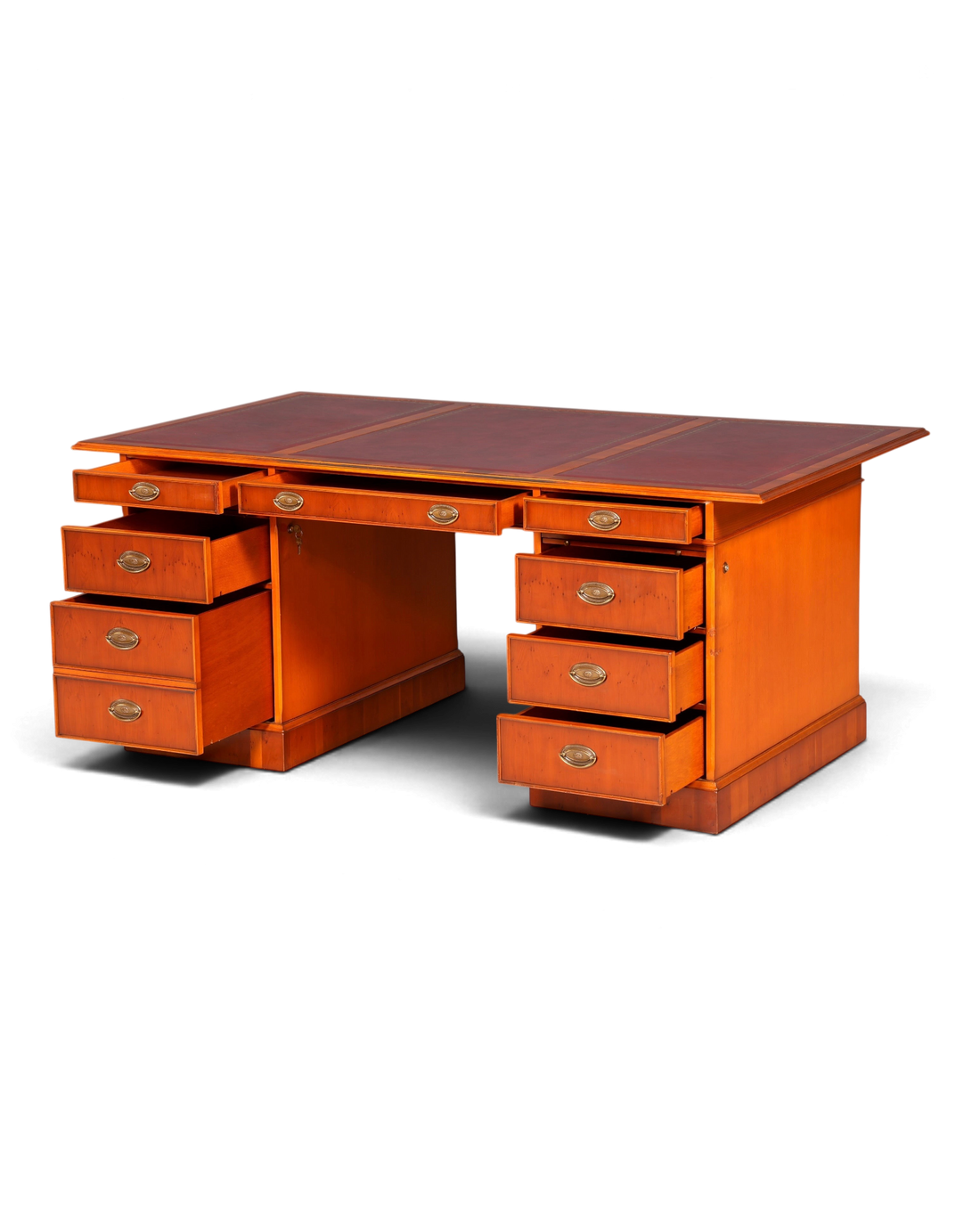 G721 Finish cm HELDENSE Wunderschöner Englischer Schreibtisch Englisch Eibe Desk Leder Auflage Antik Stil Bürotisch Office Desk (Kopie)