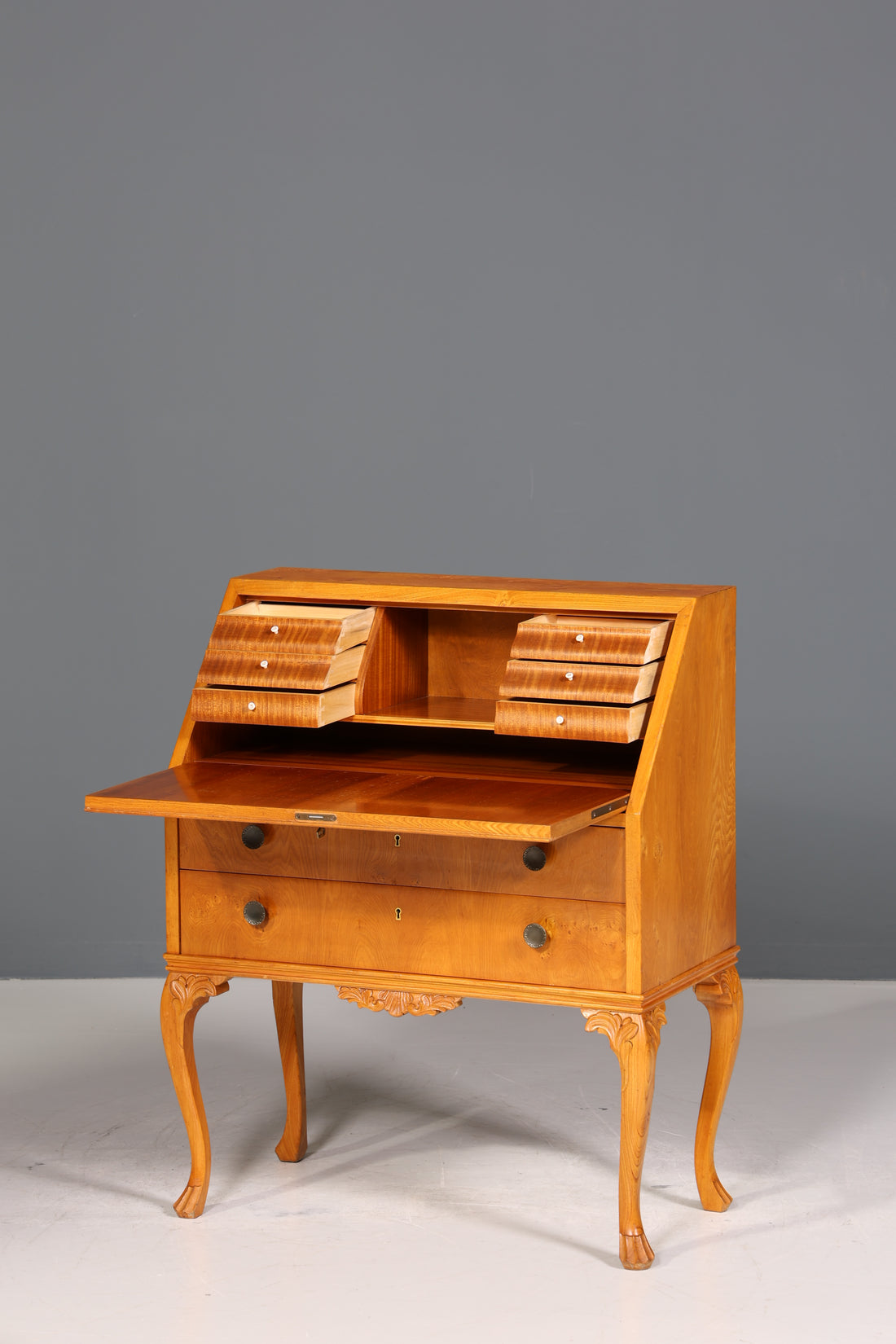 Wunderschöner Sekretär Chippendale Stil Antik um 1940 Büro Kommode Schreibkommode