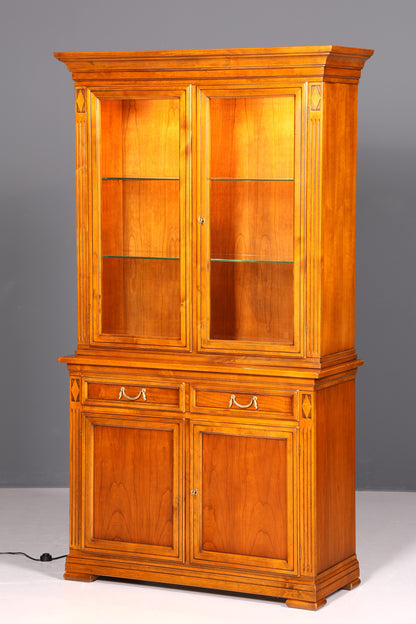 Edle Original Selva Vitrine Villa Borghese Antik Stil Massivholz Buffet Schrank Bibliothek