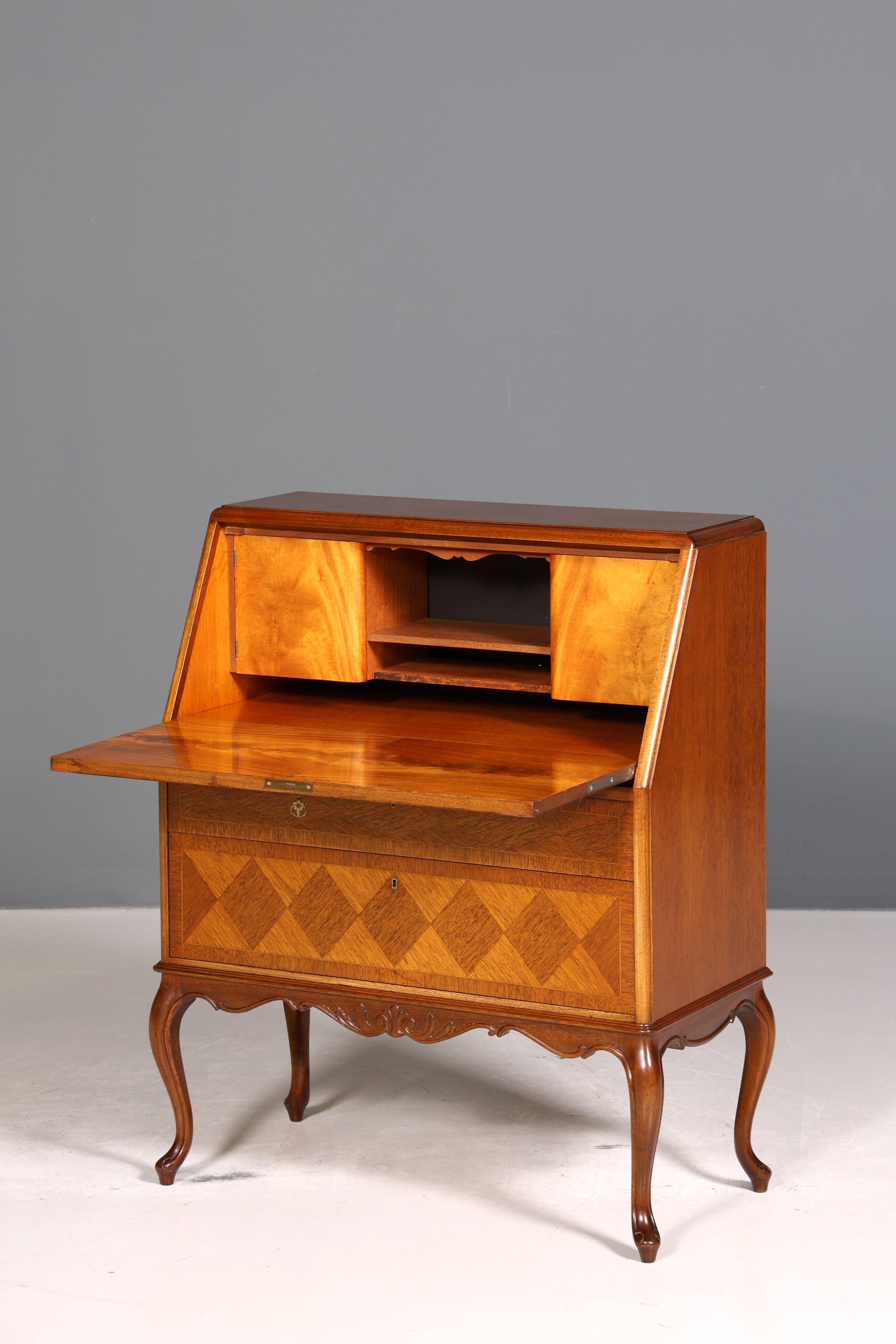 Edler Sekretär Chippendale Stil Antik um 1940 Büro Barock Stil Kommode Schreibkommode