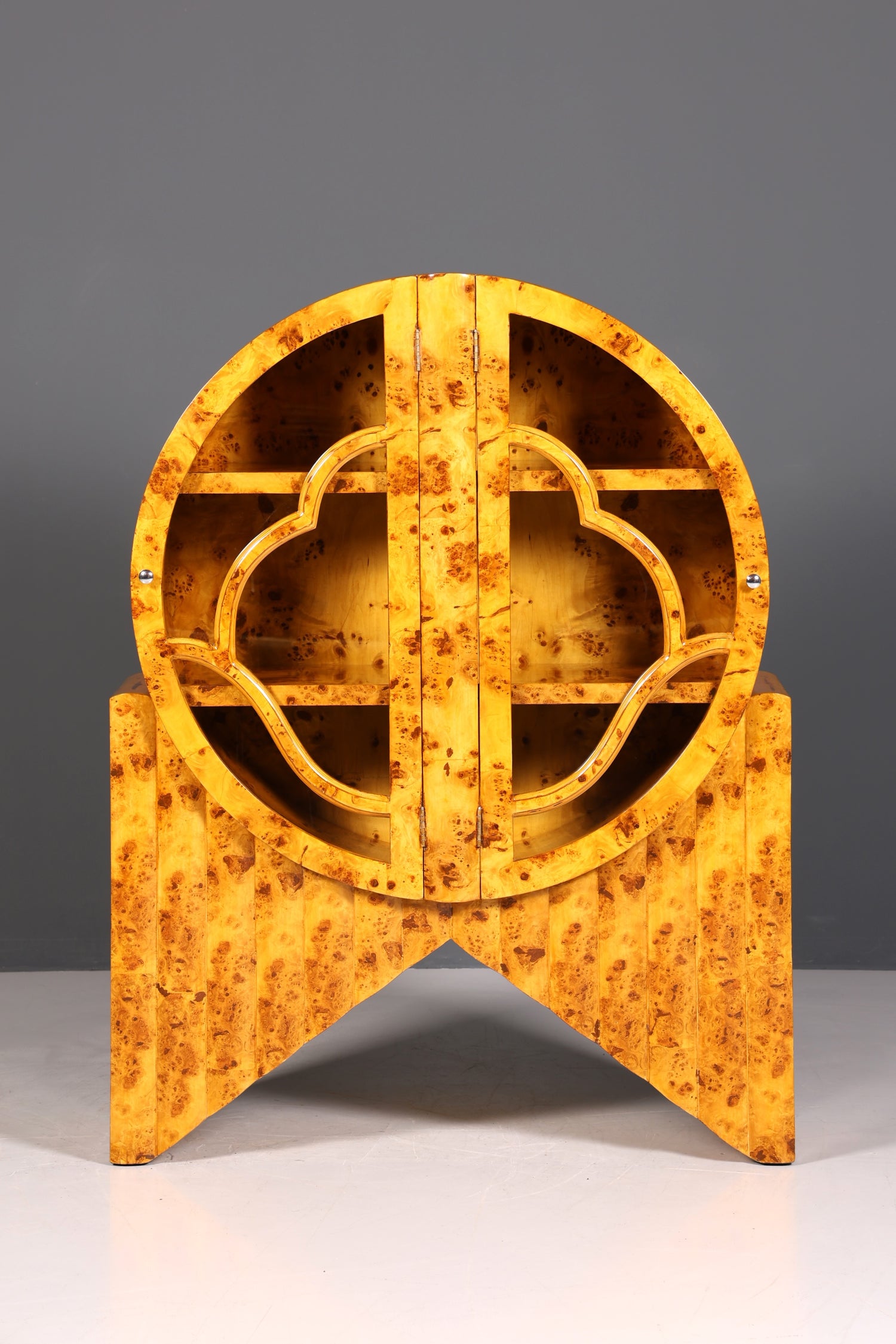 Beeindruckende Art Deco Design Vitrine Bücherregal Kult Regal Bookshelf Buchablage Regal Glasschrank