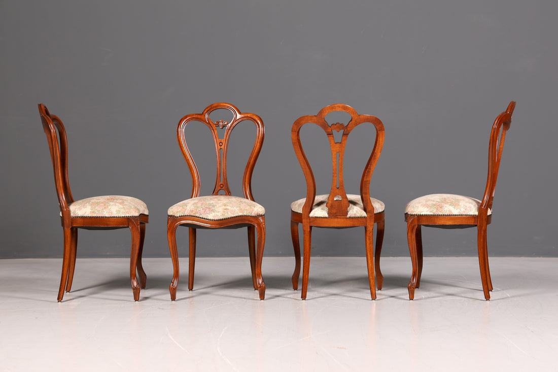 Set of 4 Dreamlike Louis Philippe Chairs circa 1880 Chippendale Chair Set Antique Secretary Chairs