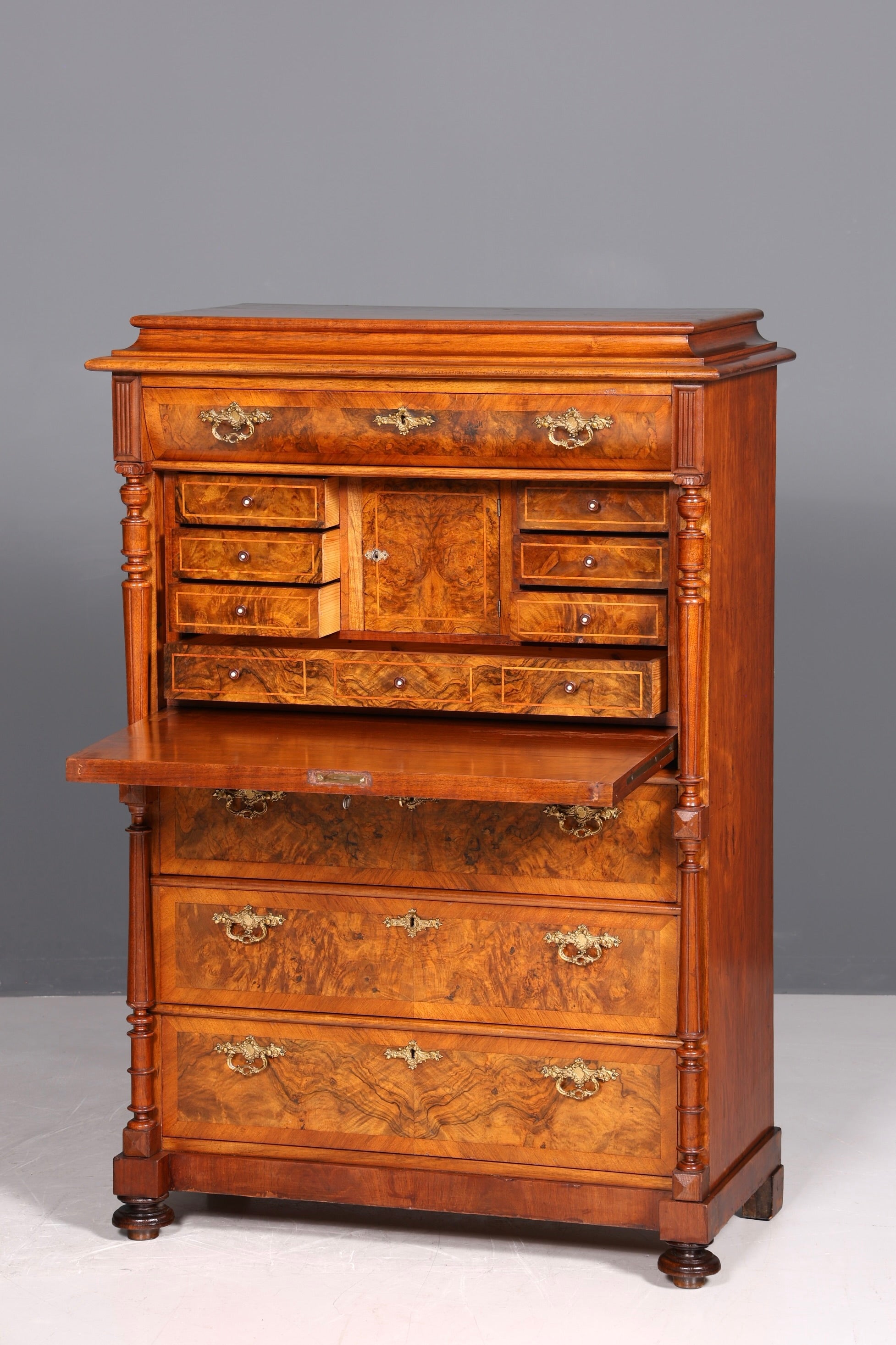 Wunderschöner Gründerzeit Sekretär Vertiko Highboard Louis Philippe Kommode um 1880