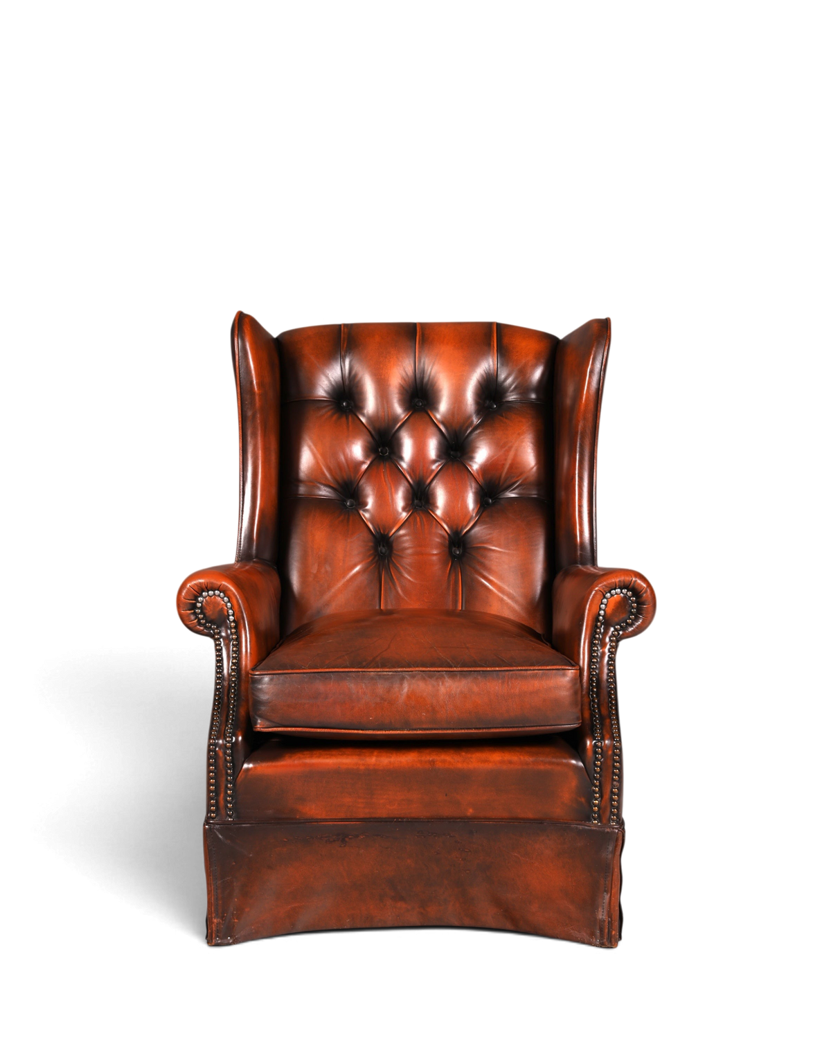 Original Chesterfield Ohrenbacken Sessel Englisch Leder Herrensessel UK Armlehnsessel