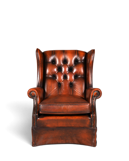 Original Chesterfield Ohrenbacken Sessel Englisch Leder Herrensessel UK Armlehnsessel