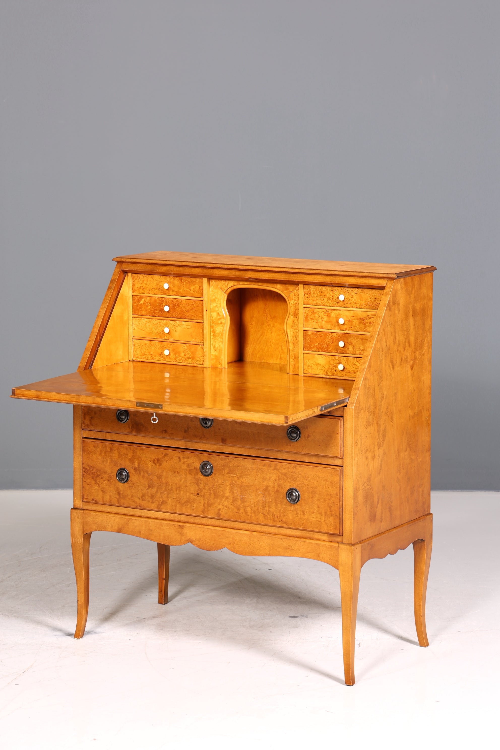 Traumhafter Sekretär um 1946 Büro Kommode echt Holz Schreibtisch Bürokommode